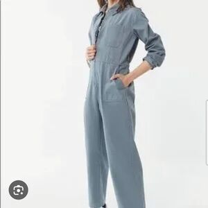 BDG Gray Jumpsuit with Elastic Waistband and Tapered Legs